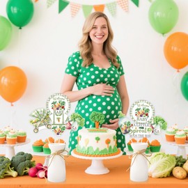 Little Sprout Baby Shower Decorations 24pcs A Little Sprout Is On The Way Centerpieces Sticks Vegetables Table Decors Spring Garden Greenery Farm Nature Welcome Baby Gender Reveal Party Supplies