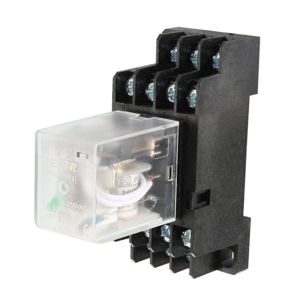 sourcingmap HH54P DC 24V Coil 4PDT 14 Pins Electromagnetic Power