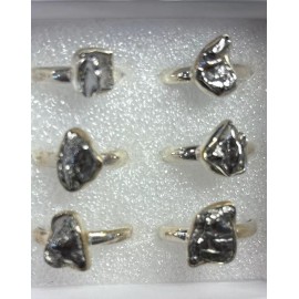 Natural Creations Sterling silver ring size 6 Meteorite Raw