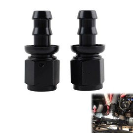VVORHSBELL 6AN to 3/8 Barb Straight Push Lock Hose Fitting End For Rubber Fuel Line Black （2PCS）
