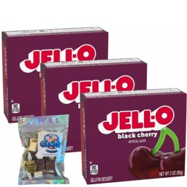 Jell-O Gelatin Dessert Mix 3oz w/ 1oz Ice Cream Bites (Black Cherry)