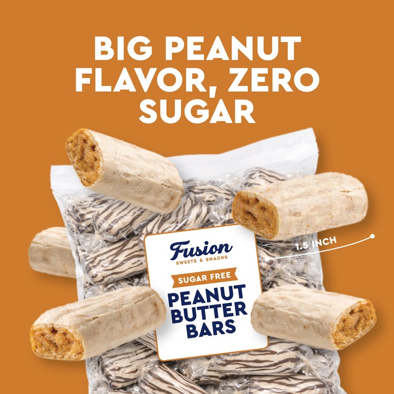 Sugar Free Peanut Butter Bars - 1 Pound Individually Wrapped