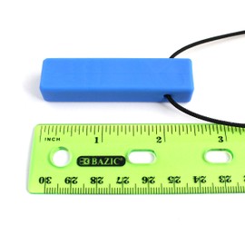 Chew Jewelry Brick Stick XXT Sensory Chew Necklace by ARK (Extra Extra Tough, Blue, Smooth)
