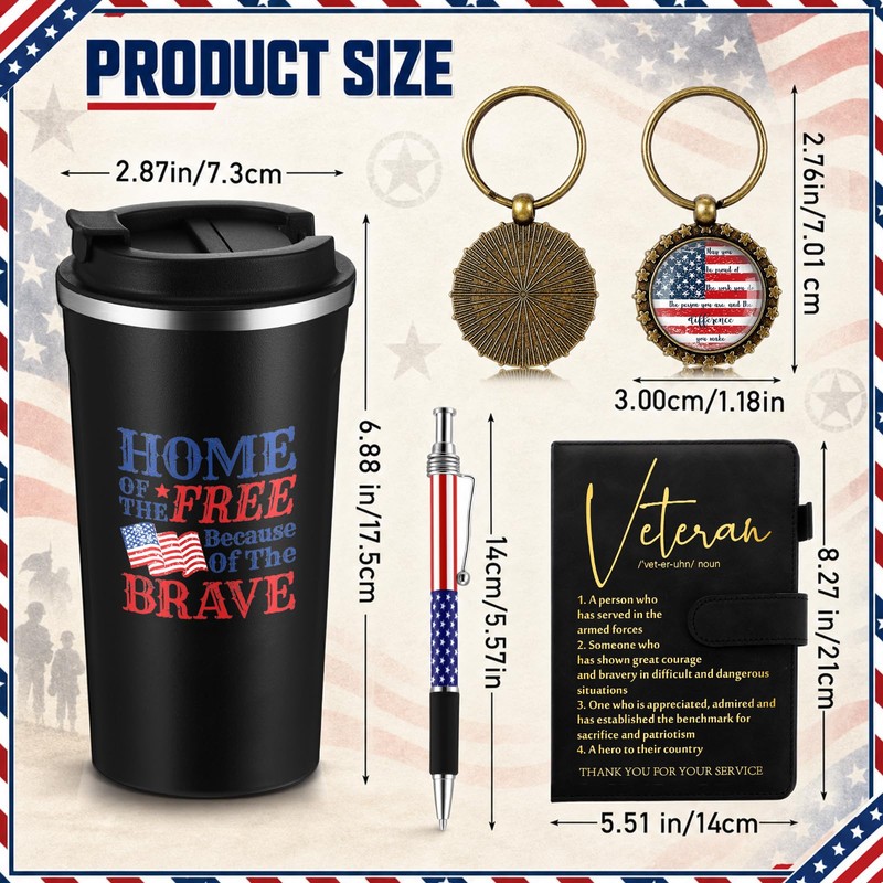 Veterans Day Gift 17 Oz Tumbler Cup A5 Journal Pen