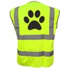 Dog Paw Yellow Hi Vis Viz Safety Vest Waistcoat For