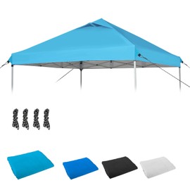 GOTRUTH 10x10 Canopy Replacement Top, Pop Up Tent with Air Vent for Straight Leg Frame, Waterproof with Windproof Ropes for Garden Patio Camping (Top Only) (SkyBlue)
