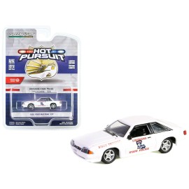1993 Ford Mustang SSP White 1/64 Scale Diecast Model Car Series 45 1/64 'Hot Pursuit' DCD 'Louisiana State Police State Trooper'