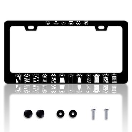 Cat Paw License Plate Frame Cute Animal Print License Plate Frames Personalise Stainless Steel Funny Design Compatible with Standard License Plate Holder for USA and Canada 6 X 12 Inches with Screws