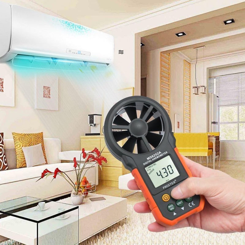 Proster Handheld Digital Anemometer - Portable Wind Speed Meter CFM