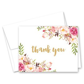 InvitationHouse 50 cnt Watercolor Roses Thank You Cards (on White)