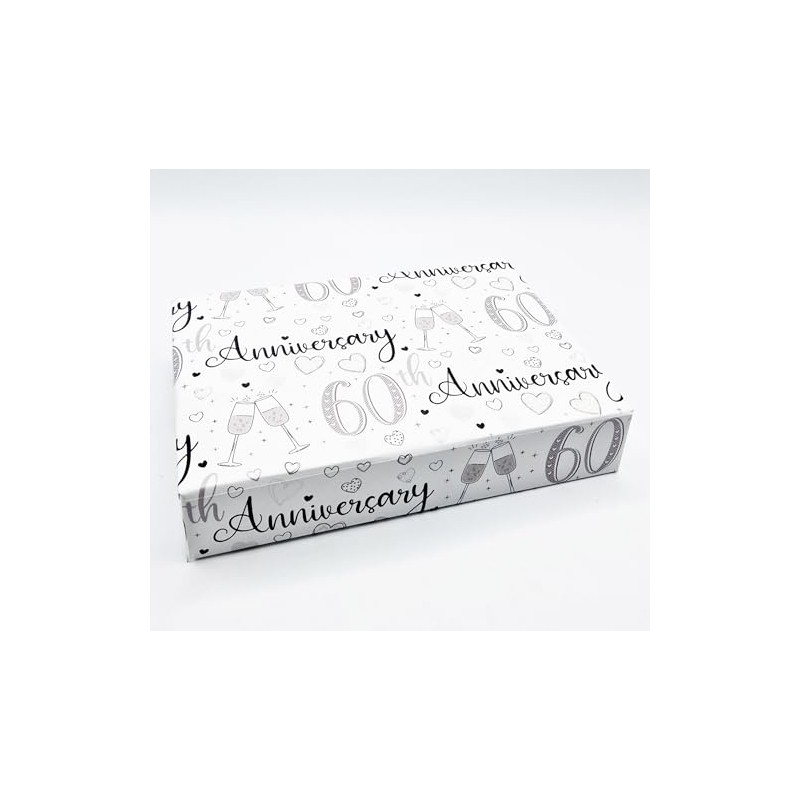 Party Angels 2 Sheets 60th Wedding Anniversary Wrapping Paper Champagne