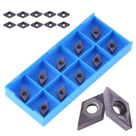 Annadue 10pcs CNC Inserts CNC Carbide Blades Carbide Inserts Carbide Inserts Carbide Rhombus Tip CNC Blade Set for Lathe DCMT0702 EM YBC205