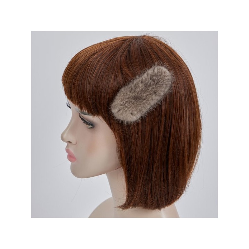 Lala 천연 밍크털 똑딱핀(LALA-H676) Natural Mink Fur Hair Clip (LALA-H676)