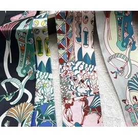 JERLA 100% Mulberry silk Scarf Head Hair Ribbon Handbag Handle wrap Tie Bundle Scarf Neckerchief Scarf for women men, World Orange, 33.5"×1.97"