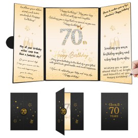 Dagelar 70th Birthday Party Decorations for Men Women, Black Gold Large 70th Birthday Alternative Signature Guest Book, Cheers to 70 Years Old Table Sign Picture Frame Gift, 70th Birthday Party Favor