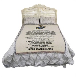 Pure Country Weavers US Marine Corps - Poem Blanket - Gift Military Tapestry Throw Woven from Cotton - Made in The USA (72x54)