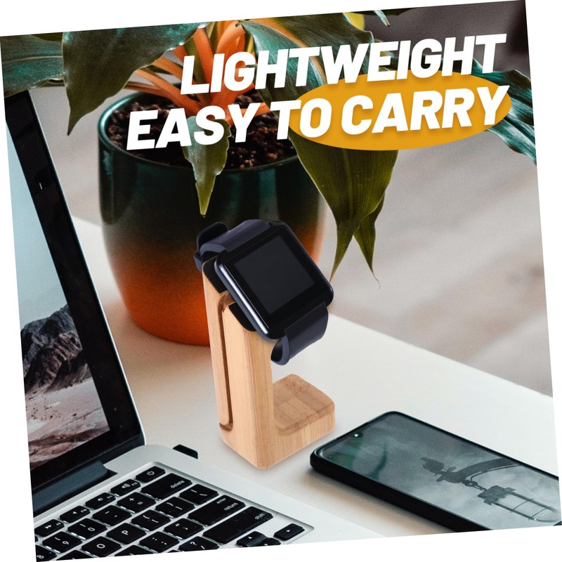 LALAFINA 1Pc Bamboo Smart Watch Charging Stand Durable Lightweight Charging