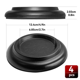 H HOME-MART 4 Pack Piano Caster Cups Leg Floor Protectors for Upright Piano ABS Plastic Piano Caster with Non-Slip & Anti-Noise Foam Hardwood Floor Protectors (Black)