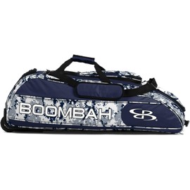 Boombah Beast Rolling Bat Bag - 40" x 14" x 13" - PS-9043-3001C23 Digital Camo Navy/Gray - Holds 8 Bats, Glove and Shoe Compartments