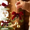 KUSHAN Bows de Navidad de 2 Piezas con 2 Campanas,Campanas