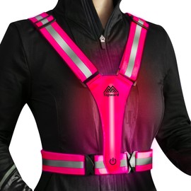 Topward High Visibility Safety Vest for Bicycle Car Running Vest Jogging, High-Vis Reflective Safety Vest for Optimal Visibility, Women Men Children Warning Vests LEDs Day and Night Motorcycle Cycling