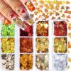 Fall Nail Art, 2 Boxes 3D Holographic Fall Leaves Nail