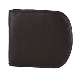CTM® Men's Leather Front Pocket C-Fold Taxi Wallet, Brown
