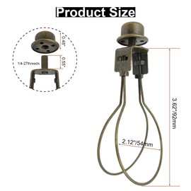 MA&J Lamp Shade Bulb Clip Adapter, Clip on Lamp Shade Adapter Includes Finial and Lampshade Levellers,Spring Clip for Light Bulb(1Pack,Antique Brass)