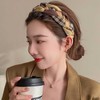 Autumn Women's Daily Look Twisted Check Headband Styling Headband Brown 2ea