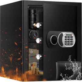 ToruKeep 2.5 Cuft Large Safe Box with Fireproof Waterproof Bag, Safes for Home Documents, Anti-Theft Safety Box With Digital Keypad, Smart Alert System, Spare Keys, Personal Safe for Cash Money