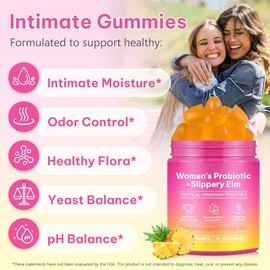 Gomitas Probióticas para la Salud Vaginal Femenina - Suplemento para Equilibrar el Ph y Fortalecer el Sistema Inmunitario, Sabor a Piña, 60 Unidades |