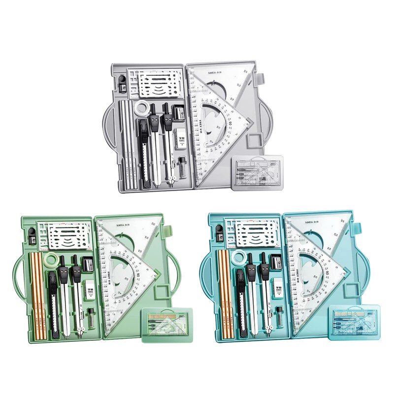 Architect Set Professional Geometry Set 18 Compass And Protractor Set