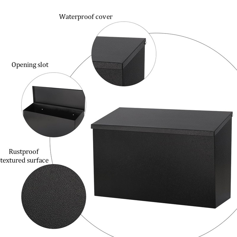 Wall-Mount Mailbox for Outside,Large Capacity Mail Box Waterproof and Rust-Resistant,