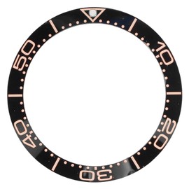 Ceramic Watch Bezel Ring Professional 38mm Watch Bezel Insert Replacement Parts Accessory for Watchmaker Black Base Rose Gold Digit