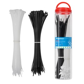 Zip Ties 3.4 * 250mm 200 Pack Plastic Wire Ties for Home,Office,Garden,Workshop,black and white