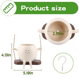 beforpet Cute Hanging Planter, Succulent Planters for Indoor Plants, Cute Pot, Hanging Pot, Pearl Plant Pot, Indoor Hanging Planter Pot, Cute Succulent Planter for String of Pearls Plant Live