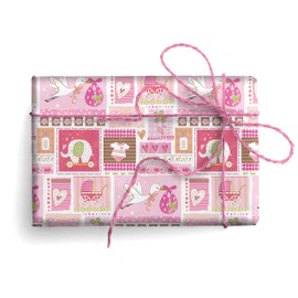 ARKRAFT 18-9232 Wrapping Paper Set 3 Sheets XXL Format 90 x 65 cm Plastic-Free Packaging FSC Paper Birth of a Child