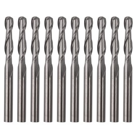CBRIGHT 10pcs Ball Nose End Mills Cutter Spiral Milling Cutting CNC Router Bits 1/8" 3.175mm Shank,3mm Edge Engraving Cutter Tool Including CNC Router Bits (10PCS Ball Head)
