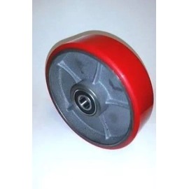 Generic Parts Pallet Jack Steer Wheel Caster 7" x 2" Solid Ultra Polyurethane Nylon 25mm ID