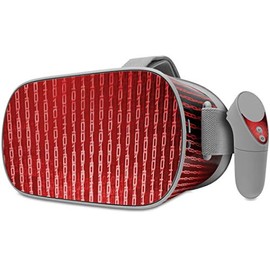 Decal Style Skin Wrap Compatible with Oculus Go Headset - Binary Rain Red (Oculus NOT Included)