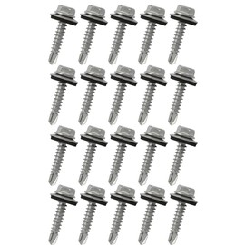 TAODAN 20pcs #10 x 1 Inch Metal Roofing Screws Galvanized Hex Head Sheet Metal Roof Screw for Corrugated Roofing