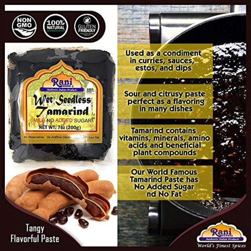 Rani Tamarind, Wet Seedless Block/Slab (Imli) 7oz (200g)