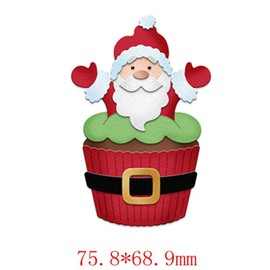 Gingerbread Man Santa Claus Christmas Cupcake Metal Cutting Dies Set Die-cuts for DIY Scrapbooking Embossing Craft Cardmaking Stencil Template Album Paper Craft
