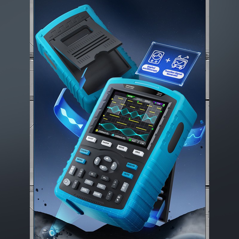 Fluorescent Digital Oscilloscope 2.8in Display 3000mAh Dual Channel Signal Generator