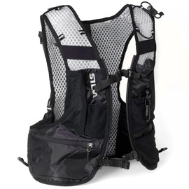 Silva Black Running Vest with Water Bottles - Strive Light 5 or 10 Litres Pack Volume - Lightweight Running Backpack for Men and Women - Two 240 ml Soft Flasks Included - Trail Running Vest