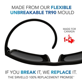 Sirvello Polarized Sunglasses for Men Lightweight TR90 Frame UV400 Protection Driving Fishing Golf Fashion Square