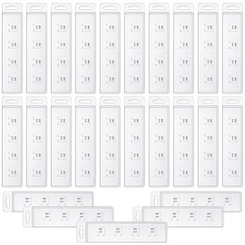 Sinmoe Swipe Badge Holder ID Holder Half Card Vertical Half Card Clear Plastic Swipe Card Holder Half Side ID Holder Hard Easy Slide Badge Holder with Gripper for Swiping ID Credit Name Card (20 Pack)