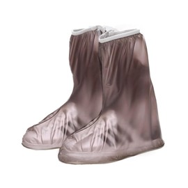 Mutter Adult Waterproof Rain Boot Shoe Covers PVC Non-Slip Cycling Shoe Protectors Reusable Foldable Rain Boot Overshoes with Zipper(XX-L,Black)