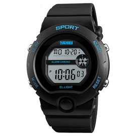 SKMEI Boys Black Digital with Blue Markers Watch 50m Water Resistant with Stopwatch Alarm Perfect for Ages 5-13 DG1334B