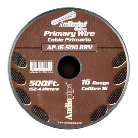 Best Connections Audiopipe Copper Clad Stranded Car Audio Primary Remote Wire (16 Gauge 500', Brown)